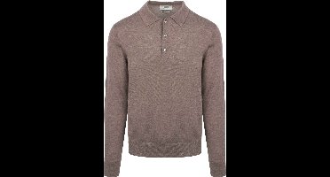 King Essentials The Robert Long Sleeve Poloshirt Merino Bruin - Maat XXL - Heren - Pullovers