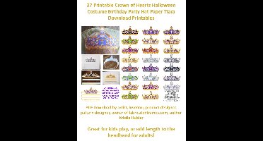 27 Printable Crown of Hearts Halloween Costume Birthday Party Hat Paper Tiara Download Printables