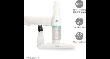 Nedis Electrische Ruitenreiniger - 12 W - 1200 Pa - Inhoud Reservoir Vuil Water: 60 ml - Afneembare vuilwatertank - Groen / Wit