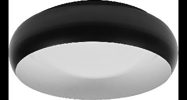 LEDVANCE ORBIS Livia LED plafondlamp met metalen ring, zwart en wit, 16W, 1000lm, 3000K, 300mm, 830 vriendelijk warm wit, dimbaar in 3 niveaus door te klikken, IP20, inclusief montageschroeven en pluggen