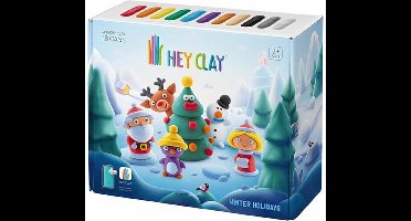 Plasticine Spel Bizak Hey Clay Winter Holidays Kerstmis Potjes x 18