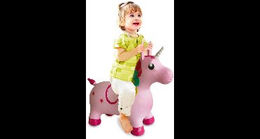 Jamara Skippybal - 460316 Skippydier Eenhoorn Roze (veelkleurig) Junior met Pomp