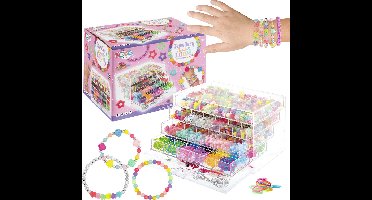 Armbandjes maken Meisjes 3000pcs - Sieraden Maken - Kralenset met Letterkralen, Pastelkleuren, Smiley Beads & Loombandjes - Geschikt voor meisjes vanaf 6 jaar - Joya Creative