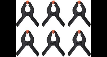 Proplus zeilklemmen/lijm klem - set 18x stuks - zwart - 6 cm - kunststof - marktkraam/dekzeil/DHZ