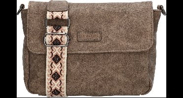 Beagles Malaga Crossbody Schoudertas met Trendy Schouderband - Dames Tas - Donkertaupe