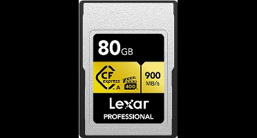 Lexar CFexpress PRO Type A Gold Series 80GB - Lezen 900MB/s, Schrijven 800MB/s - VPG400
