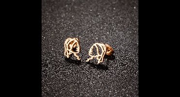 dames meisje RVS oorknoppen- Het meisje met de parel-8mm-12mm-rosegouden