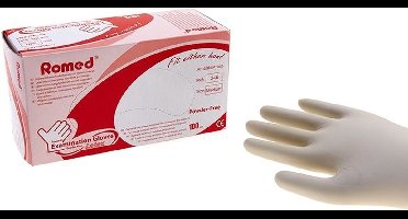 Romed latex handschoenen poedervrij - Set van 10 doosjes XL Romed