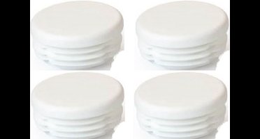 Pootdop insteek wit rond - vlakke onderkant | 40mm (4 stuks)