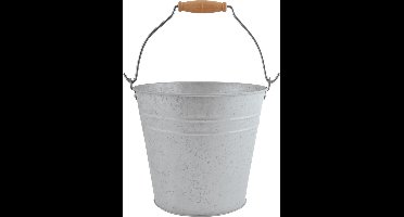 Zinken emmer/bloempot/plantenpot 5 liter - Tuindecoratie - Bloememmer/bloembak/plantenbak - Decoratie emmer