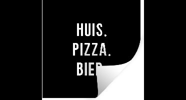 Muurstickers - Sticker Folie - Quote - Bier - Eten - 30x30 cm - Plakfolie - Muurstickers Kinderkamer - Zelfklevend Behang - Zelfklevend behangpapier - Stickerfolie