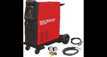 MIG industriële synergie lasinverter LCD 350A + accessoires MW Tools MIG355I