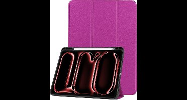 Hoes - Geschikt voor Apple iPad Pro (2024/2025) - 11 inch - Dun & Stevig - Trifold Bookcase - Hard Cover Case - Met Uitsparing Geschikt voor Apple Pencil - Hardcover Book - Tablet Hoesje - Paars