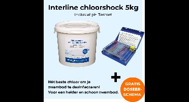 Interline Chloorshock 5 kg - Inclusief chloor en pH Testset - Chloorgranulaat voor zwembad - Chloorshock - Inclusief doseerschema