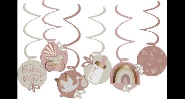 Folat - Swirls blooming baby girl - 6 stuks