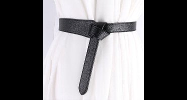 New Age Devi - Prachtige fashion knoop riem / ceintuur - jurk riempje / damesriem voor in de taille of op heup - Zwart | Meisjes – Jonge Dames | Heupriem - Tailleriem | Decoratie Jurk