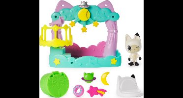 Gabby's Poppenhuis - Pandy Paws-speelset met sterrenwachtbalkon, 8-delige set met speelgoedfiguren, accessoires voor het poppenhuis en zintuiglijk spel