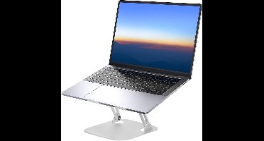 Springos Laptopstandaard - Opvouwbaar - Standaard - Metaal - Zilver