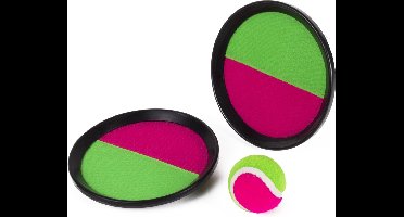 Benson Vangbal set - klittenband - Ø 19 cm - roze/groen - 3-delig