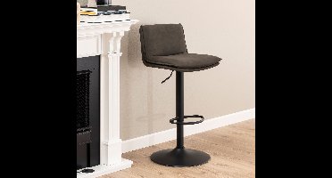 2x Sohome Draaibare Barkruk Mikaila PU - Antraciet (zithoogte 68-89cm)