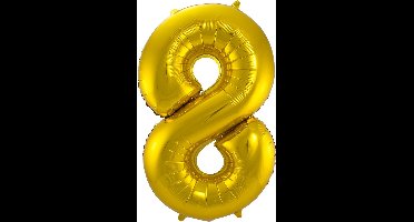 Folat - Folieballon Cijfer 8 Goud - 86 cm