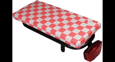 HOOODIE Cushie - Fietskussen Bagagedrager - Roze Checker - Kussentje fietsstoeltje