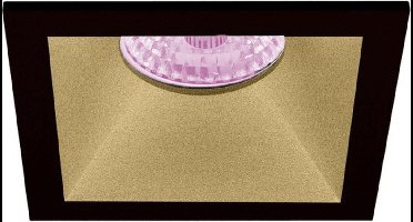 Inbouwspot Andrew met Philips HUE White and Color - inbouwspot - Goud / Zwart - vierkant verdiepte spot - Voor binnen / woonkamer / keuken / slaapkamer - IP20 - GU10 - Buitendiameter: 82MM - boorgat: Vierkante uitsparing - min. Inbouwdiepte: 90MM