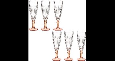 Vivalto - Champagneglazen Exotic Collection set 12x op oranje voet 170ml