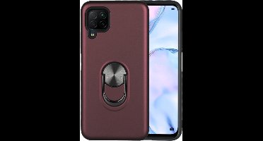 Hoesje Geschikt voor Huawei P40 Lite hoesje Shockproof Armor case - back cover – TPU – Wijn Rood