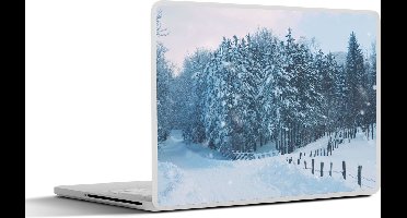 Laptop sticker - 14 inch - Bos - Sneeuw - Winter - 32x5x23x5cm - Laptopstickers - Laptop skin - Cover