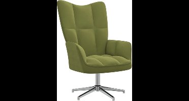 vidaXL - Relaxstoel - fluweel - lichtgroen