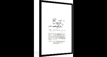 PosterMonkey - Poster - Betekenis - Vriendin - Cadeau voor vriendin - Cadeau voor vrouw - Wanddecoratie - Woonkamer - Slaapkamer - 60x90 cm