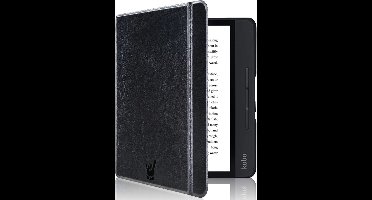 Hoes geschikt voor Kobo Libra H20 H2O - Book Case Premium Sleep Cover Kunstleer Hoesje met Auto/Wake Functie - Zwart