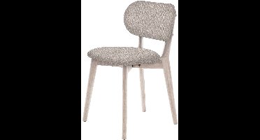 Giga Living Eetkamerstoel Stilo - Beige/Eiken - 49x54x80cm - Set van 2