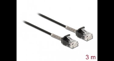 Kabel RJ45 -plug op RJ45 -plug met Bend Protection Cat.6A 3 M Zwart