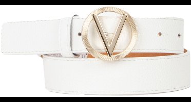 VALENTINO Riem Hampton Plaque Buckle Belt W95 Bianco / Oro Wit