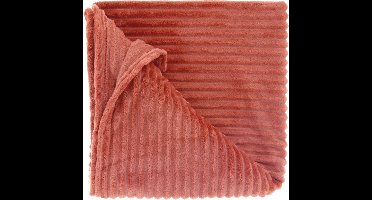 DEZ - Plaid - 150x200 cm - Ribmotief - Heerlijk zacht - Redwood