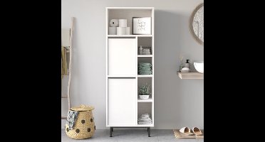 On10C Badkamerkast | 100% MELAMINE | Wit - Asir Group - Badkamer kolomkast - Wit - Melamine; MDF