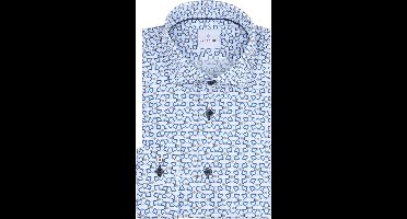 Blue Industry Overhemd Print Blauw - Maat 40 - Heren - Overhemden Casual