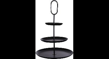 Mica Decorations Rama Ronde Etagère - H55 x Ø38 cm - Ijzer - Zwart