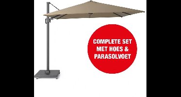 Halifax Zweefparasol Set 300x300 cm - Taupe