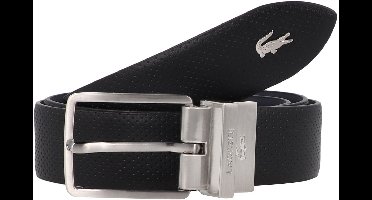 LACOSTE Leren riem Elegance Punch Plain Leather Belt W105 Noir Marine zwart donkerblauw