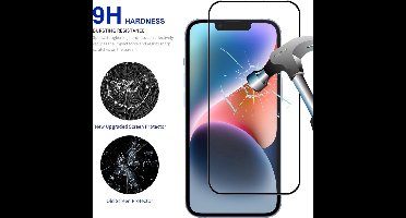 New Age Devi - Bescherm uw scherm met deze Tempered Glass Screen Protector - Volledige dekking - Zwart - Geschikt voor iPhone 15