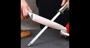 *** Aanzetstaal Hoogwaardig 30 cm - Messenslijper RVS - Slijpsteen Slijpmachine - van Heble® ***
