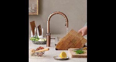 Quooker Flex round rose koper met Combi+ reservoir