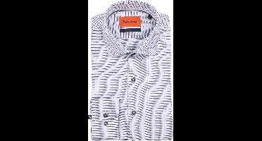 Suitable Overhemd Print Groen Hook - Maat 43 - Heren - Overhemden Formeel