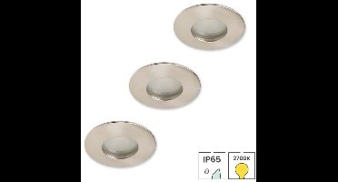 Lybardo - Inbouwspots badkamer 3-pack + LED Spot 3.5W - Warmwit Licht