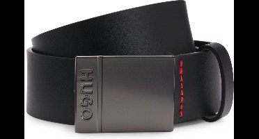 HUGO Leren Riem Goswin Sz35 Leather Belt W80 Black Zwart
