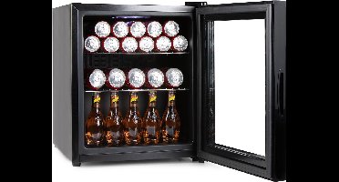 PRIMO PR178BC Drankkoelkast - Minibar - Mini Koelkast - Glazen deur - 46L - D - Zwart