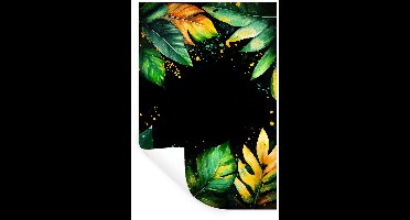 Muurstickers - Sticker Folie - Bladeren - Groen - Geel - Verf - Jungle - 20x30 cm - Plakfolie - Muurstickers Kinderkamer - Zelfklevend Behang - Zelfklevend behangpapier - Stickerfolie
